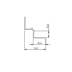 Profilé d'angle intérieur aluminium satiné Alvéo