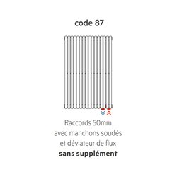 Radiateur eau chaude Arpa23 Vertical 3139 Watts Double, Raccordement bas sur manchons soudés