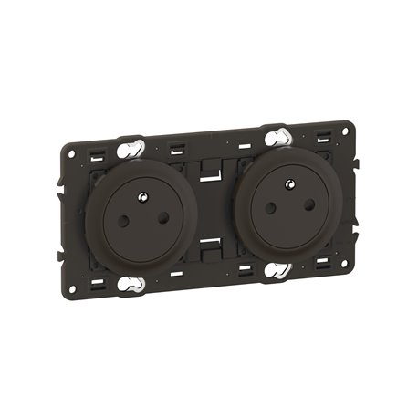 Lot de 10 Double prises de courant avec terre précâblée Céliane Surface Confort Noir avec support CZ0112 Lot de 10 Double prises de courant avec terre précâblée Céliane Surface Confort Noir avec support CZ0112