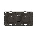 Lot de 10 Double prises de courant avec terre précâblée Céliane Surface Confort Noir avec support CZ0112