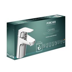 Mitigeur lavabo monotrou Okyris avec tirette et bonde polypropylène D0586AA