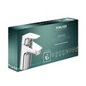 Mitigeur lavabo monotrou Okyris avec tirette et bonde polypropylène D0586AA
