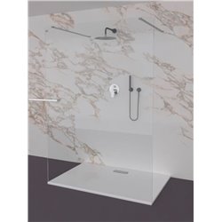 Paroi de douche fixe double accès I.life 140 cm T4877EO