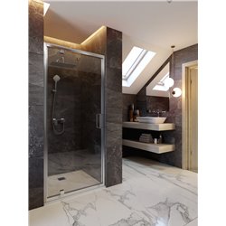 Porte de douche accès de face 80 cm profilés argent brillant K9268EO