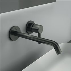 Mitigeur lavabo mural Joy 2 trous, bec 220 mm, Gris magnétique A7379A5