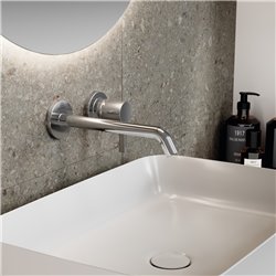 Mitigeur lavabo mural Joy 2 trous, bec 180 mm, Chromé A7378AA