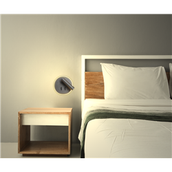 Applique murale intérieur LED EMMY 10 Watts/2700K/630 Lm Anthracite + liseuse 3 Watts/210 Lm DECOTECH