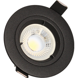 Spot LED encastrable SPT201 Fixe GU10 5 Watts/2700K/380 Lm Ø85 mm Noir ARCHI