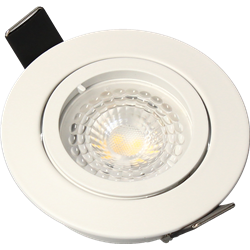 Spot LED encastrable SPT201 Orient. GU10 5 Watts/2700K/380 Lm Ø83 mm Blanc ARCHI