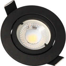 Spot LED encastrable SPT201 Orient. GU10 5 Watts/4000K/380 Lm Ø83 mm Noir ARCHI