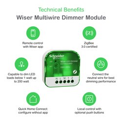 Micro-module LED Dimmer 200W CCT5010-0003 Wiser