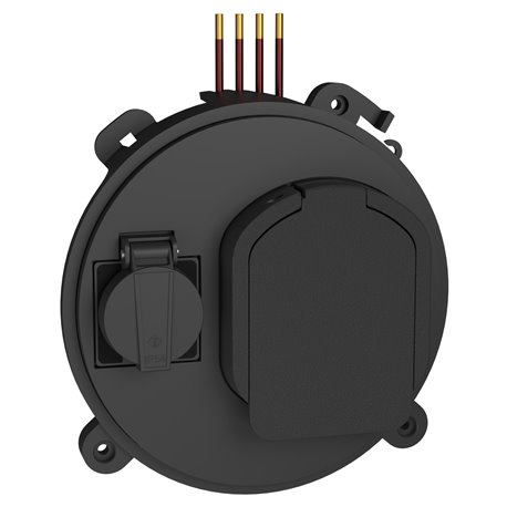 Double socle de prise EVlink T2S pour borne Pro AC triphasée avec prise domestique EVP1SSS53 Double socle de prise EVlink T2S pour borne Pro AC triphasée avec prise domestique EVP1SSS53