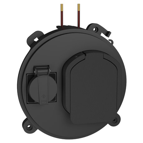 Double socle de prise EVlink T2S pour borne Pro AC monophasée avec prise domestique EVP1SSS51 Double socle de prise EVlink T2S pour borne Pro AC monophasée avec prise domestique EVP1SSS51