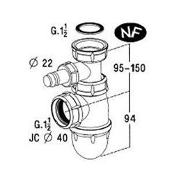 Siphon 137158 Siphon évier Ø 40 mm
