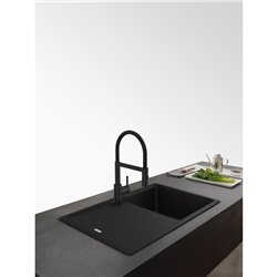 Mitigeur cuisine Lina Semi-Pro à douchette Noir mat