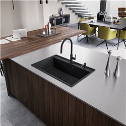 Mitigeur cuisine Maris Slim à douchette Noir mat