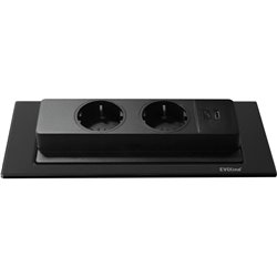 Prise électrique EvoLine BackFlip pour plan de travail 2 prises + 1 port USB type C Noir