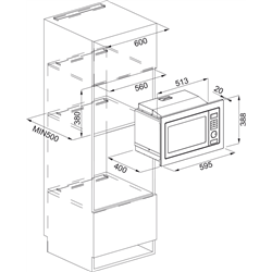 Micro-ondes encastrable Maris FMW 250 CR2 G BK 25 Litres Noir 685522
