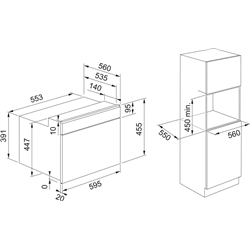 Micro-ondes combiné encastrable Maris FMA 45 MW XS 40 Litres Inox et noir 785228