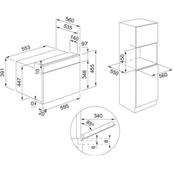 Micro-ondes combiné encastrable Maris FMA 45 MW XS 40 Litres Inox et noir 785228