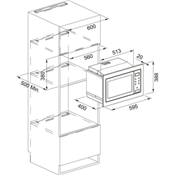 Micro-ondes encastrable Maris FSM 25 MW XS 25 Litres Inox et noir 906982
