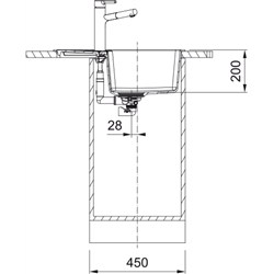 Evier Centro Fragranit CNG 611-62 Gris Ardoise automatique 121513