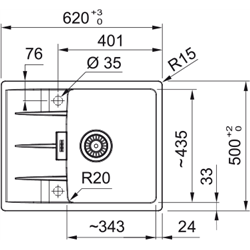 Evier Centro Fragranit CNG 611-62 Blanc artic automatique 121483