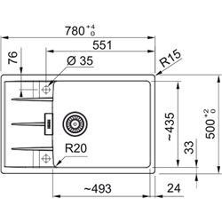 Evier Centro Fragranit CNG 611-XLC Gris Ardoise automatique 121575