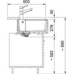 Evier Belfast Fraceram BFK 720-36-36 Blanc manuel 117653
