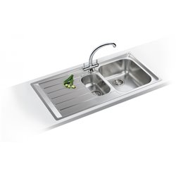 Evier Neptune Inox NEX 251 Inox manuel égouttoir à gauche 1004 x 514 mm 118568