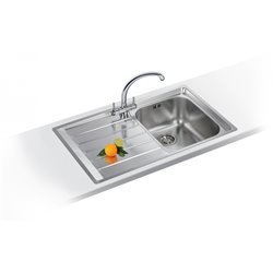 Evier Neptune Inox NEX 211-86 Inox manuel égouttoir à gauche 864 x 514 mm 118544