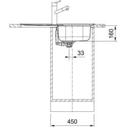 Evier Spark Inox SKL 611-78 Inox-Dekor automatique 780 x 500 mm 464412