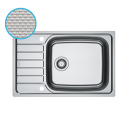 Evier Spark Inox SKL 611-XLC Inox-Dekor automatique 780 x 500 mm avec grande cuve 464436