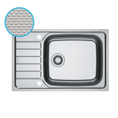 Evier Spark Inox SKL 611-XLC Inox-Dekor automatique 780 x 500 mm avec grande cuve 464436