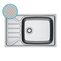 Evier Flash Inox FLL 611-XLC Inox-Dekor automatique 780 x 500 mm avec grande cuve 464566