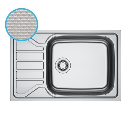 Evier Flash Inox FLL 611-XLC Inox-Dekor automatique 780 x 500 mm avec grande cuve 464566