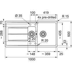 Evier Centro Fragranit CNG 651 Café Crème automatique 121674