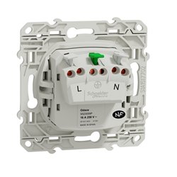 Lot de 40 prises de courant 2P+T Odace S523059P Blanc 