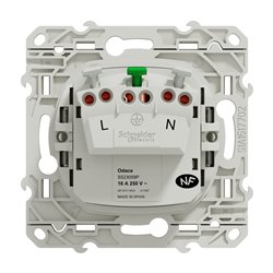 Lot de 40 prises de courant 2P+T Odace S523059P Blanc 