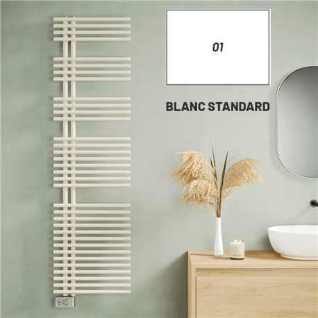 Sèche serviette électrique Funky 750 Watts, Mât à gauche Blanc Standard FLL060G01A401NNN-01-ST-DESTOCK