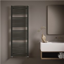 Sèche serviette eau chaude Venus 50 mm 952 Watts, Robinetterie centrale Noir Graphite MIG060B18IR05NNN-18-SP-DESTOCK