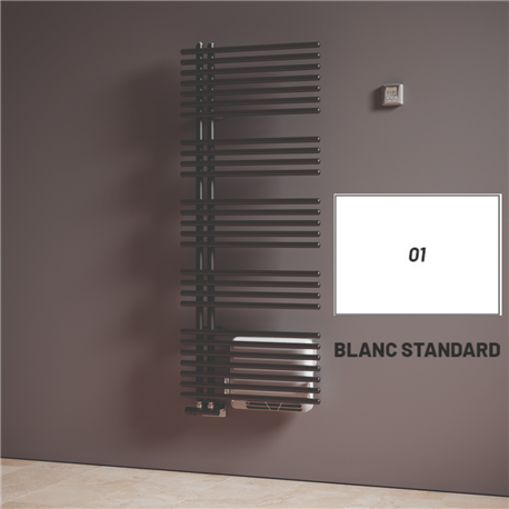 Sèche serviette eau chaude Funky_S 572+1000 Watts, Mât à gauche Blanc Standard YAM060B01A401NNN-01-ST-DESTOCK