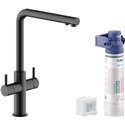 Mitigeur cuisine Sorgente Filtra AQ93823/3VBGUP Graphite brossé PVD