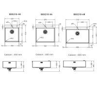 Evier Box inox slimtop BXX 210-54 570x510 mm 641023-DESTOCK