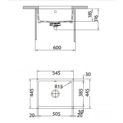 Evier Kubus Fraceram KBK 110-50 Anthracite Mat 908478-DESTOCK