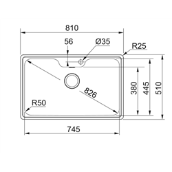 Evier Bell Inox BCX 610-81 Inox 810x510 mm 321722