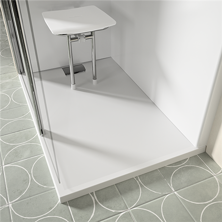 Receveur de douche Belharra 200x100 cm Blanc effet pierre