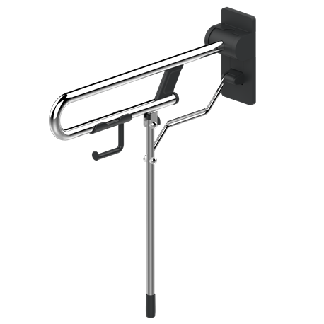 Barre d'appui rabattable avec pied ajustable Rugao noire