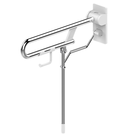 Barre d'appui rabattable avec pied ajustable Rugao blanche
