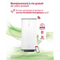 Chauffe-eau électrique Velis Dune Dry Wifi flexibilité énergétique 80 Litres + kit d'installation inclus
